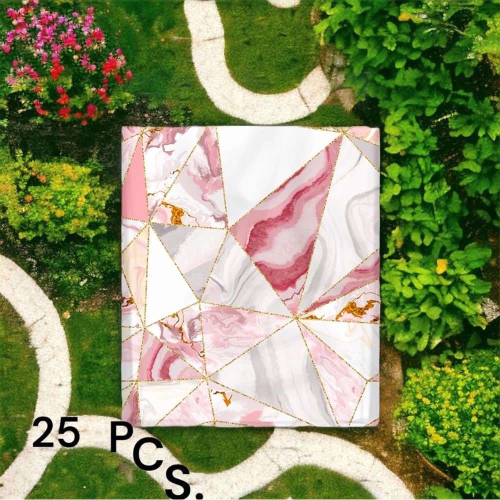 25 10X13 Poly Mailers, Pink Marble, Shipping Envelopes, PRICE IS FIRM - Picture 5 of 7